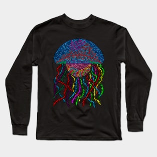 Rainbow Jellyfish - transparent background Long Sleeve T-Shirt